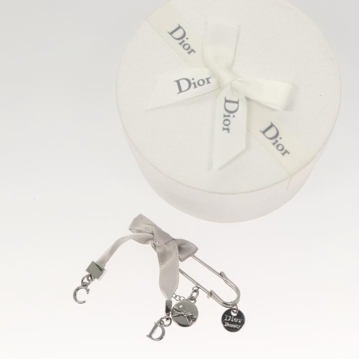 Vintage Christian Dior Silver Clip CD Logo Monogram Brooch Satin Bow Charm Dior cd brooch - Gem main image 2