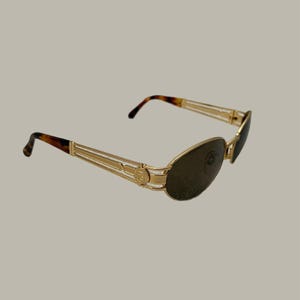 Vintage Fendi Gold Rim Sunglasses Tortoise Shell Shades Streetwear Luxury Designer 1990's 2000s y2k