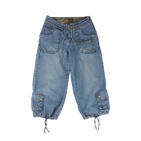 2000s Y2k Joujou Denim Jean Cargo Pants Faded Distressed Blue | Etsy
