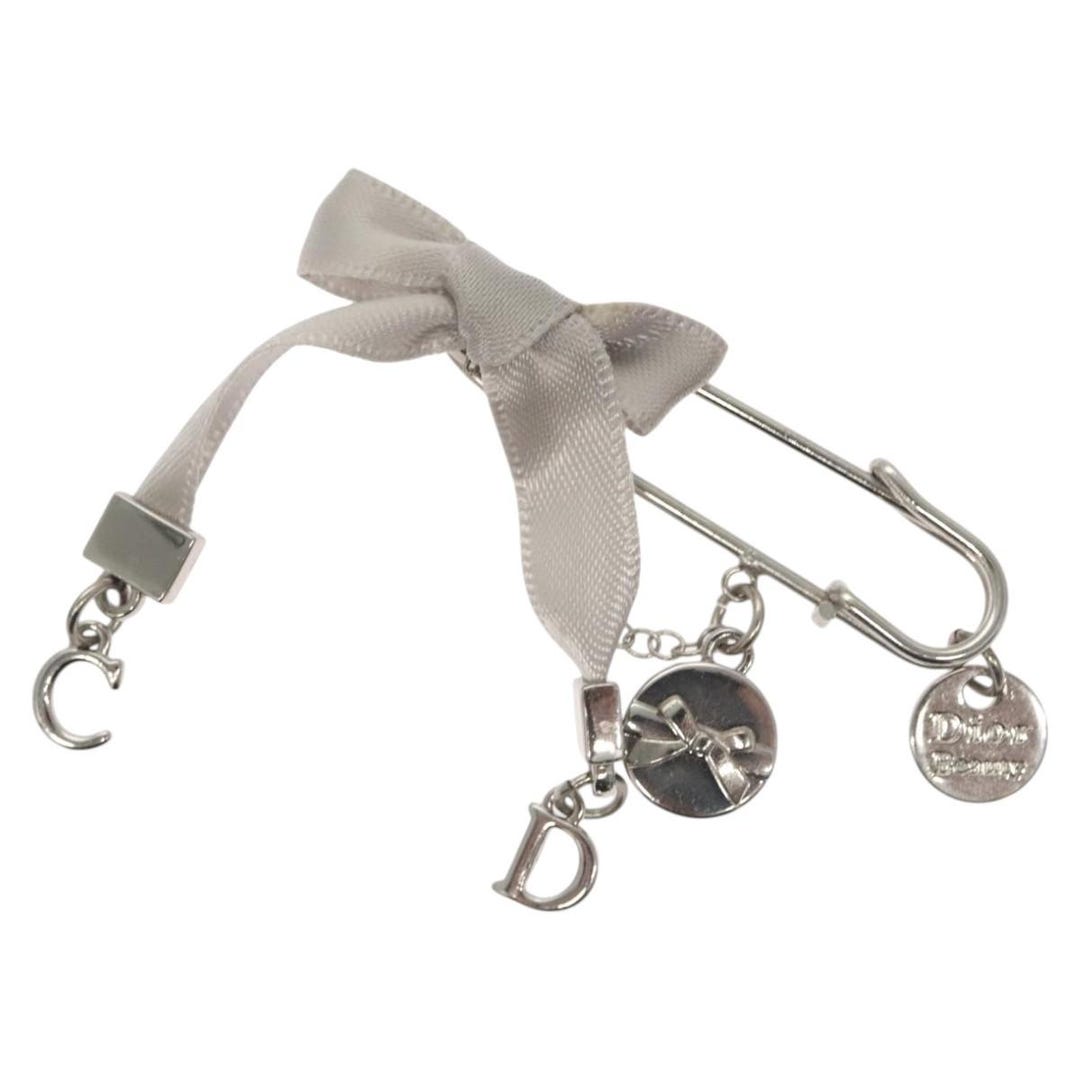 Vintage Christian Dior Silver Clip CD Logo Monogram Brooch Satin Bow Charm Dior cd brooch - Gem main image 3