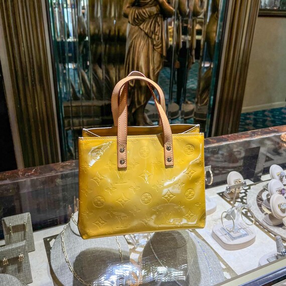 Vintage Louis Vuitton Monogram Vernis Reade PM Hand Bag Purse Small Tote Yellow Beige Gold Hardware Leather Designer Luxury 2000 Y2k Etsy