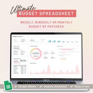 3 in 1 Monthly Budget, Semi Monthly Paycheck Budget, 50/30/20 Budget Spreadsheet, Bi Weekly Budget Spreadsheet, Fortnightly Budget Planner
