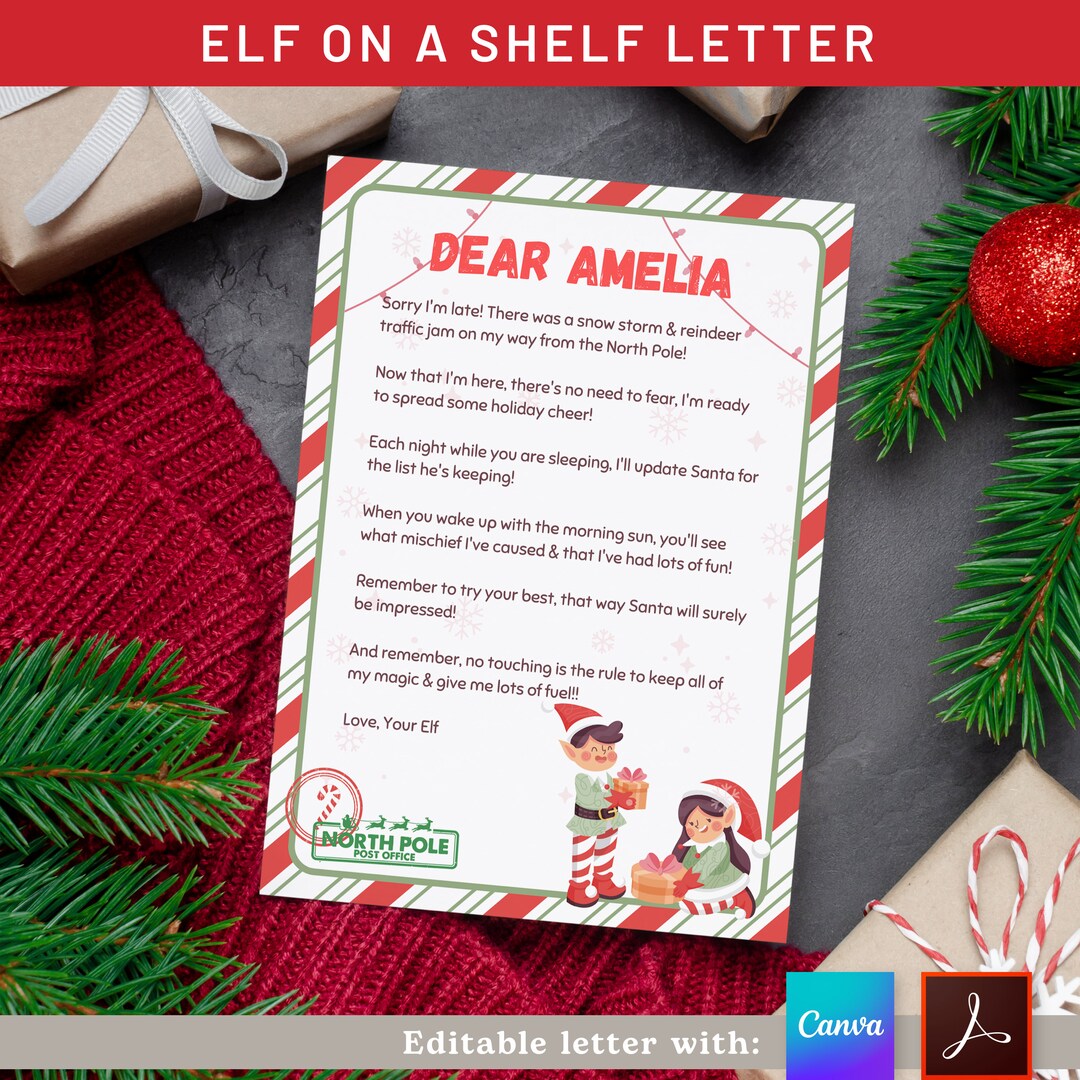 EDITABLE Elf Letter Elf Letter Elf Goodbye Letter Etsy