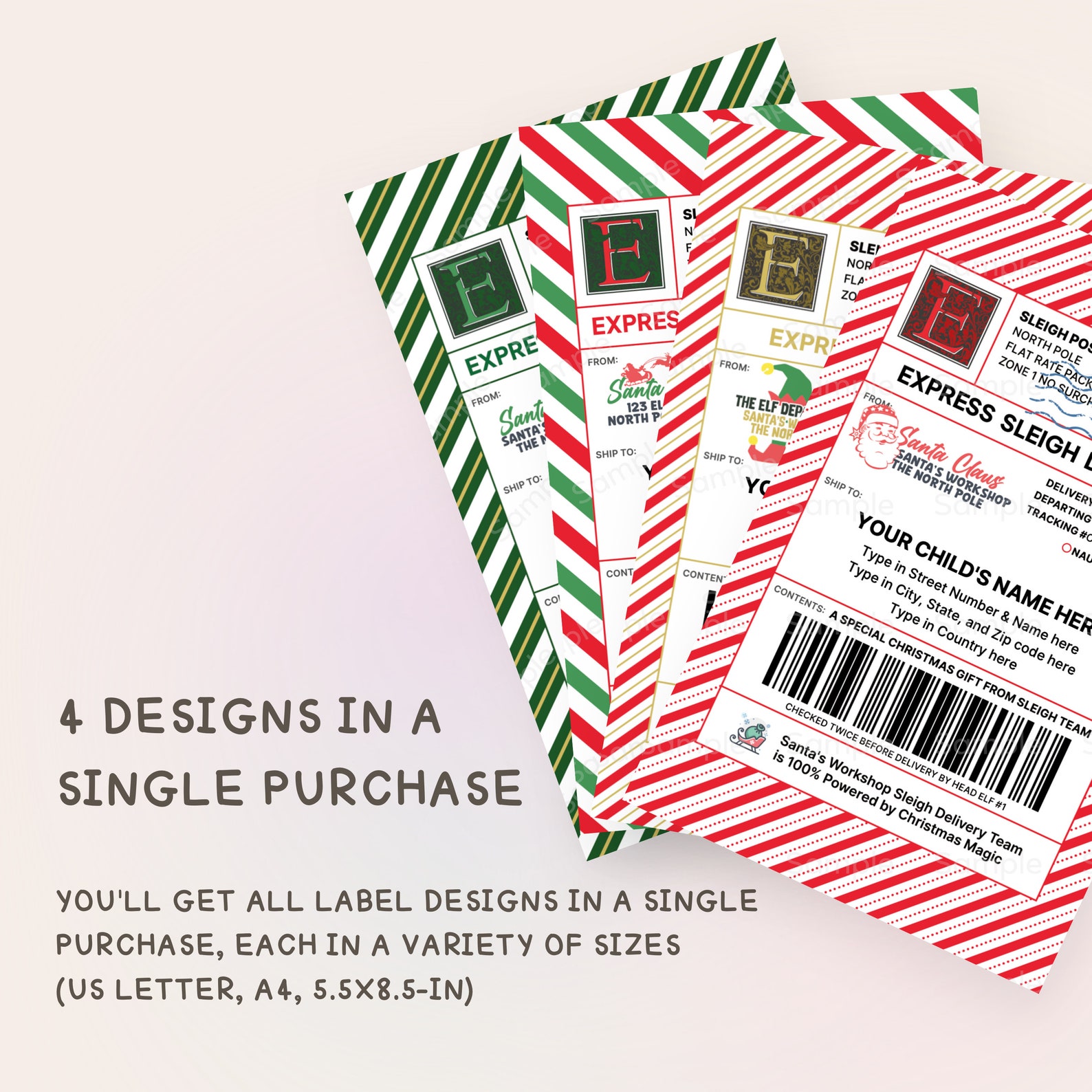 Printable From Santa Claus North Pole Shipping Label Template ...
