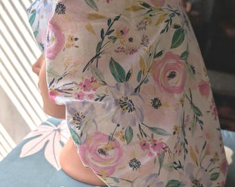 floral watercolor bouffant