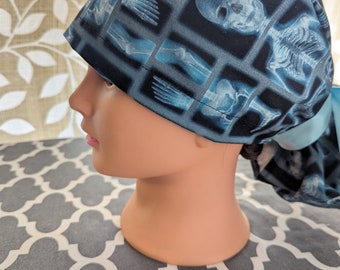 X Ray full moon ponytail scrub cap