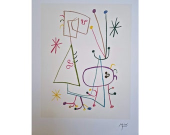 Joan Miro original Lithograph after, Paris Maeght Editeur 2004, family, great art gift