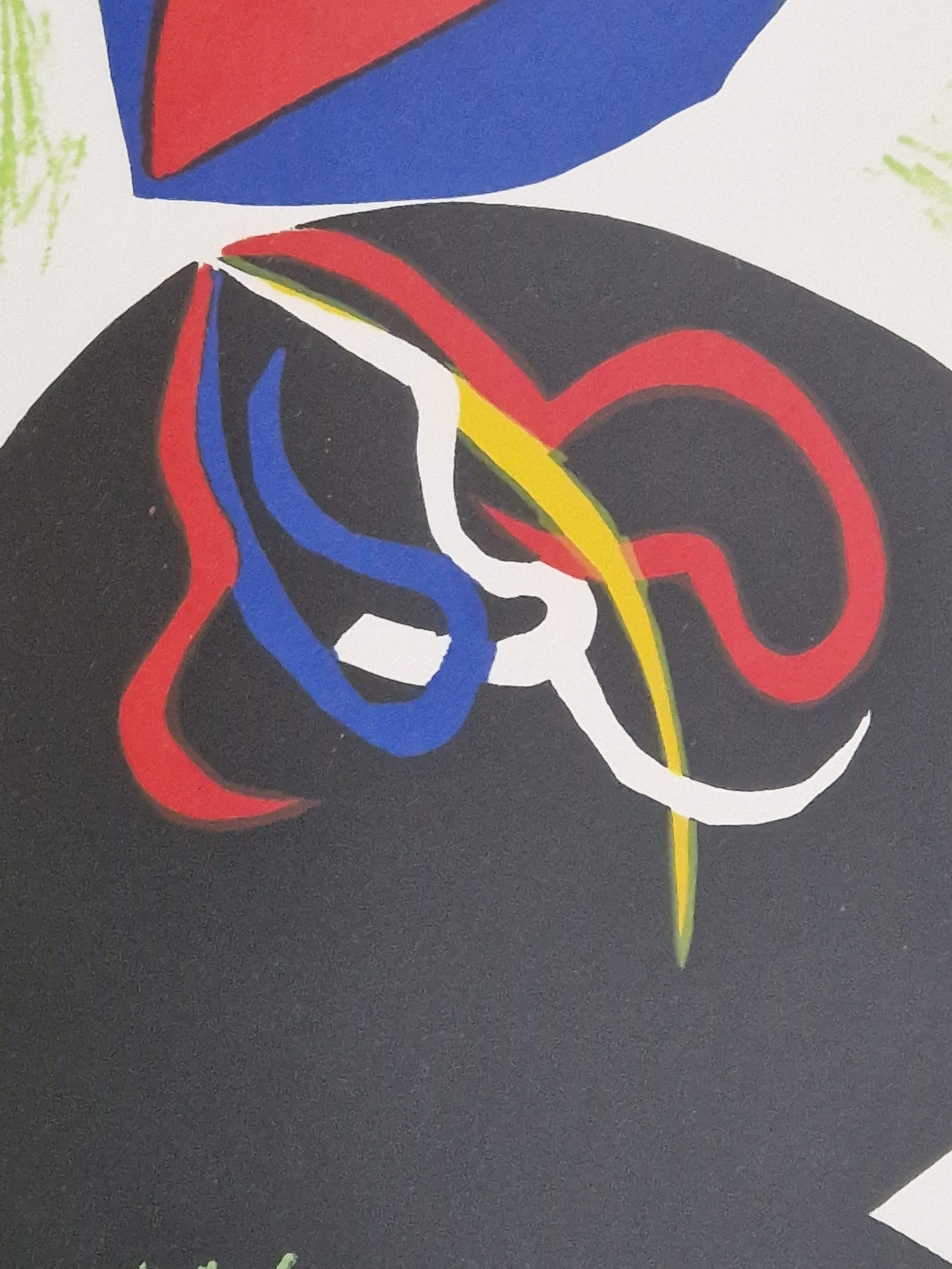 Olle Kåks Abstract Lithograph: Modern Swedish Art, Framed (1982
