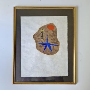 Joan Miro 5 colori realizzati in collage su carta cinese. Uniek in zijn soort. Kunstinvesting.