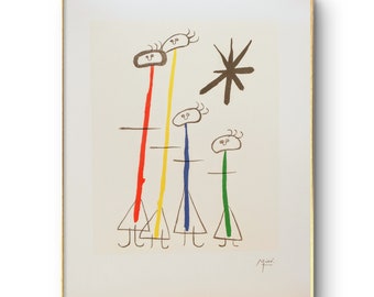 Joan Miro original Lithograph after, Paris Maeght Editeur 2004, family, great art gift