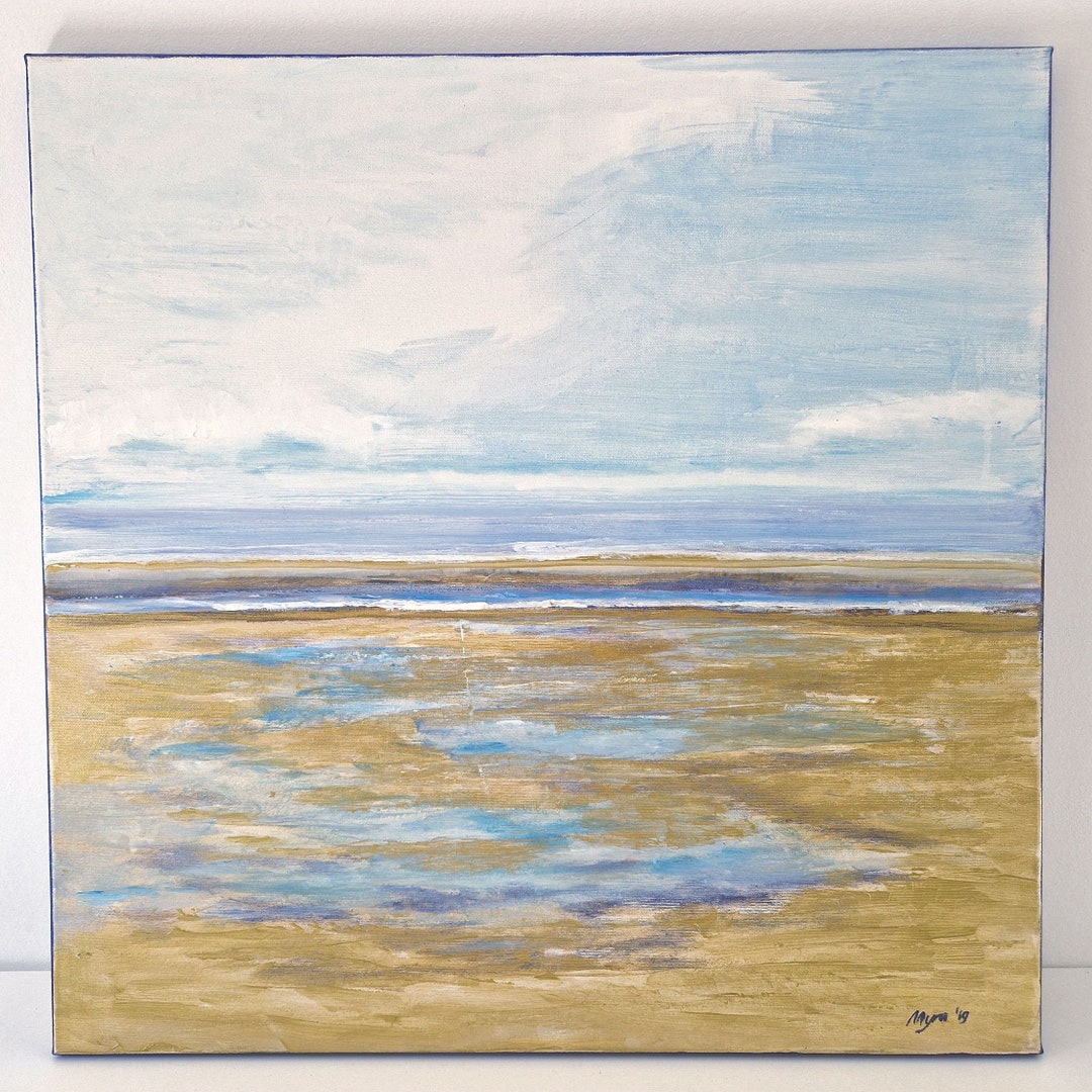 Abstract Seascape Painting: Original Beach Shore Art, Ready to Hang - Etsy