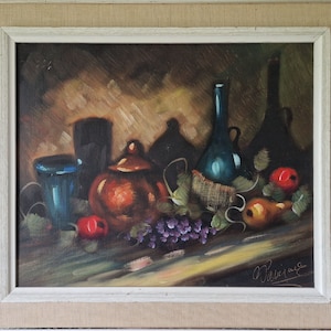 Still Life Oil Painting | Art | Swedish Oil Painting | Harvest Art | Impressionism | Framed