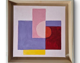 Original Abstract Painting, 9.6 x 9.6 inch, Framed