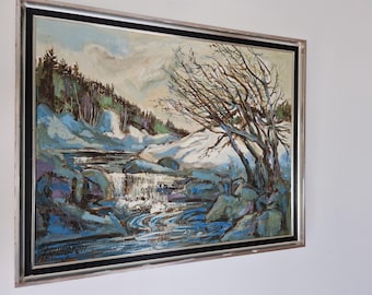 ヴィンテージ 油絵 風景画 山と川のある風景 額装 昭和レトロ 骨董 古道具 il_340x270.6423752182_m02j.jpg