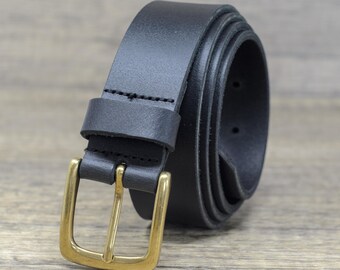 Ashford Ridge Leather Belt – Full Grain, 38mm, Roller Buckle, Black, Size Large