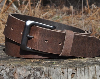 Full Grain Leather 38mm Belt by Ashford Ridge (1.5") in Vintage Brown