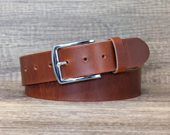 London Tan Leather Belt Mens: Full Grain Ashford Ridge Belt (40mm)