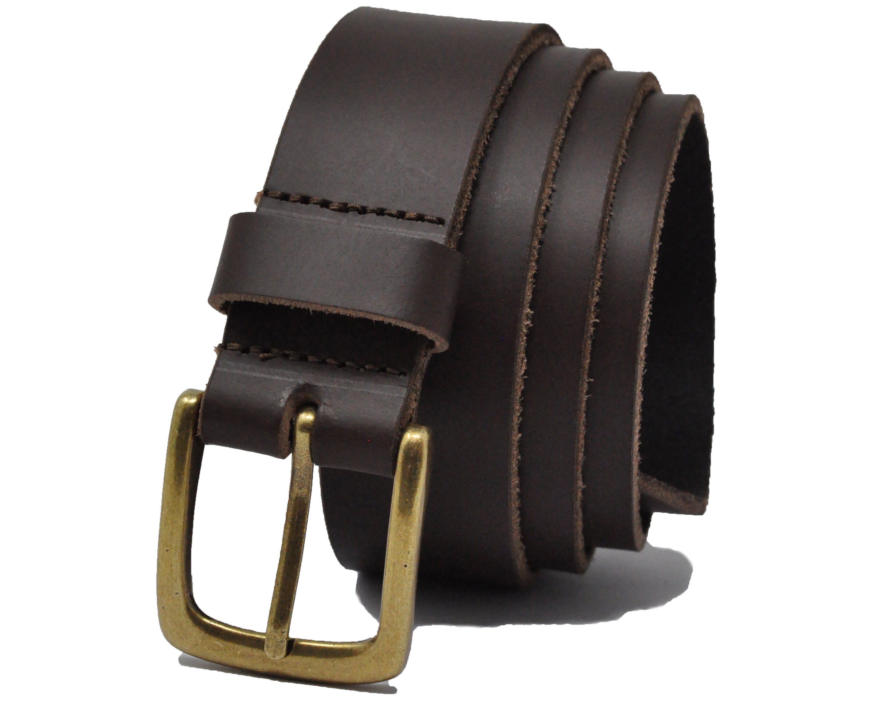 1.25 Dark Brown Leather w/buckle, Traditional in Gunmetal