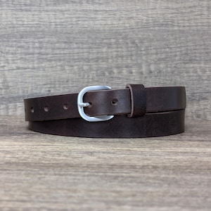 Womens Italian Leather Belt Made in England by Ashford Ridge (1&quot;) Brown, Full Grain, Gift, Christmas, Anniversary, Birthday, Husband, Dress