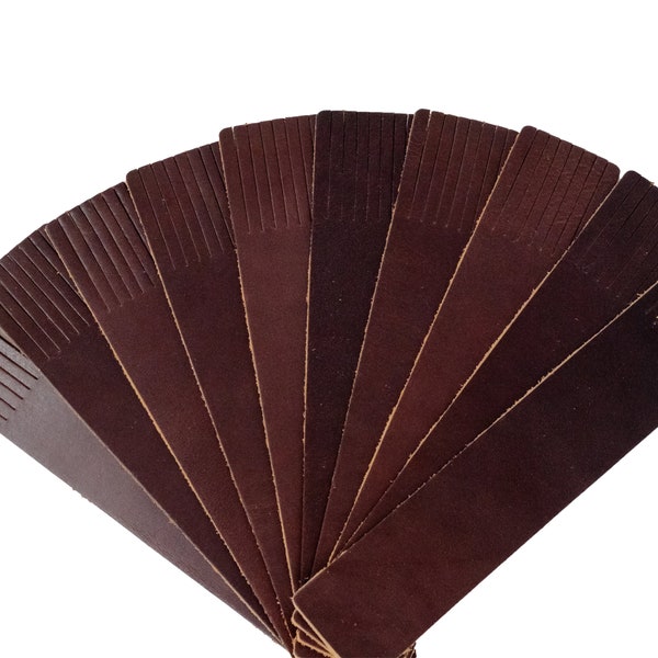 10 Pack Full Leather Bookmark Blanks in Assorted Brown for Crafts, Engraving, Embossing, Crafting Gifts and Personalisation