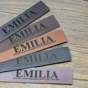 Personalised Full Leather Bookmark - Name and Quote - Gift for Mothers Day, Birthday, Christmas