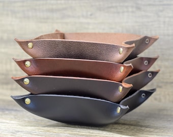 Handmade Full Grain Leather Tray: Ashford Ridge Desk Organizer