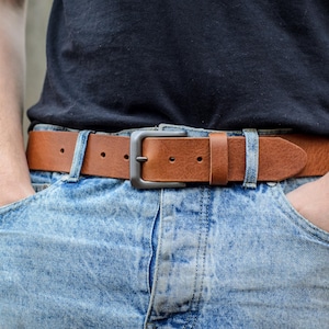 Italian Leather Belt by Ashford Ridge (1.5&quot;) Tan Made in England, Gifts for Men, Mens Christmas Present, Anniversary, Husband, Son, Birthday