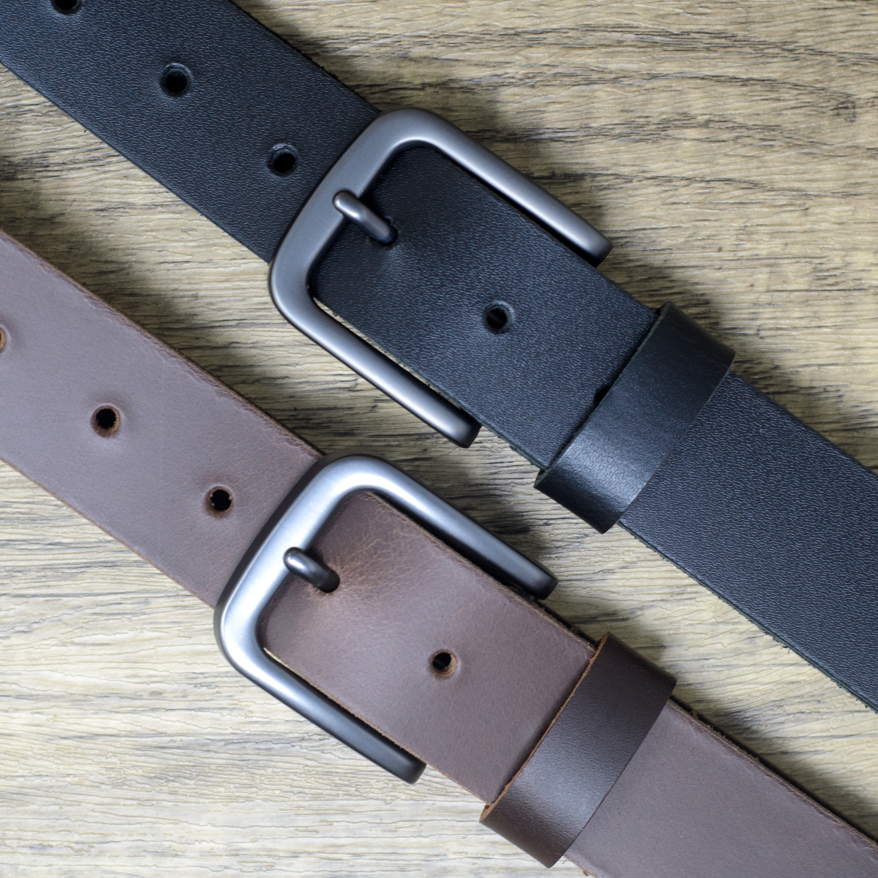☀️Final Price!
Black & Brown Leather Belt Mens Full Grain Leather Belt Set: Black & Brown, 34mm Wide  main image 4