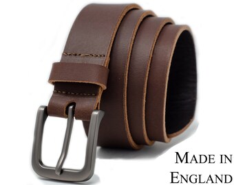 Mens Milano Leather Belt Luxury 1.5" 45mm Genuine 100% Chunky Buckle 
