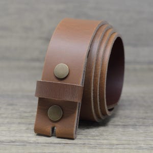 Full Grain Leather Snap On Belt by Ashford Ridge 40mm (1.5") in Tan with Press Studs