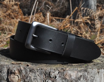 Dorset Made Full Grain Leather Belt, 38mm by Ashford Ridge (1.5&quot;) in Black, Gifts for Men, Valentines Gift, Anniversary, Husband, Wedding