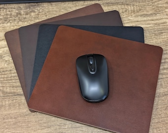 Full Grain Leather Mouse Pad: Handmade Home Office Desk Accessory
