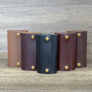 Echtleder Schlüsseletui Brieftasche mit personalisierter Option, für 6 Schlüssel aus echtem Leder, Made in England, Schlüsselhalter, Autoschlüsseletui, Geschenk, Geburtstag