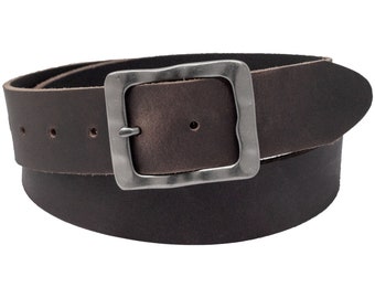 Full Grain Leather 38mm Belt with Vintage Buckle by Ashford Ridge (1.5") in Vintage Brown