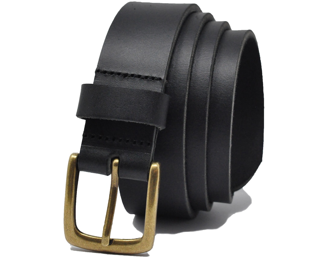 Ashford Ridge 38mm Full Grain Leather Belt - Roller Buckle, Black, Sizes 32-36, Made In England