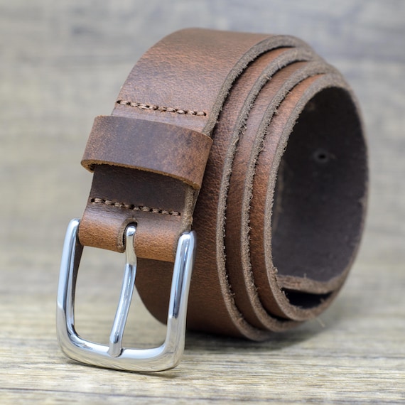 Real Leather Belt, Smart Casual Vintage Brown Belt by Ashford