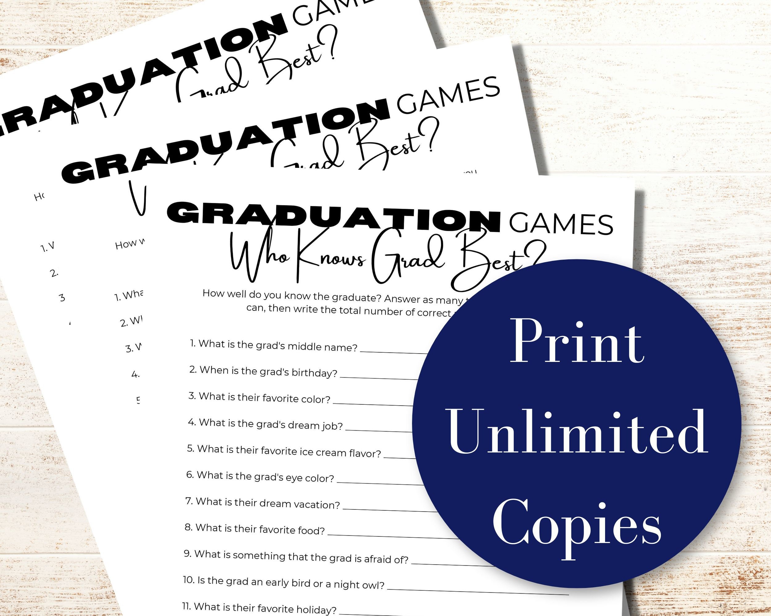 KatchOn Who Knows Grad Play Card - Fun Graduation Party Game Card - View #4