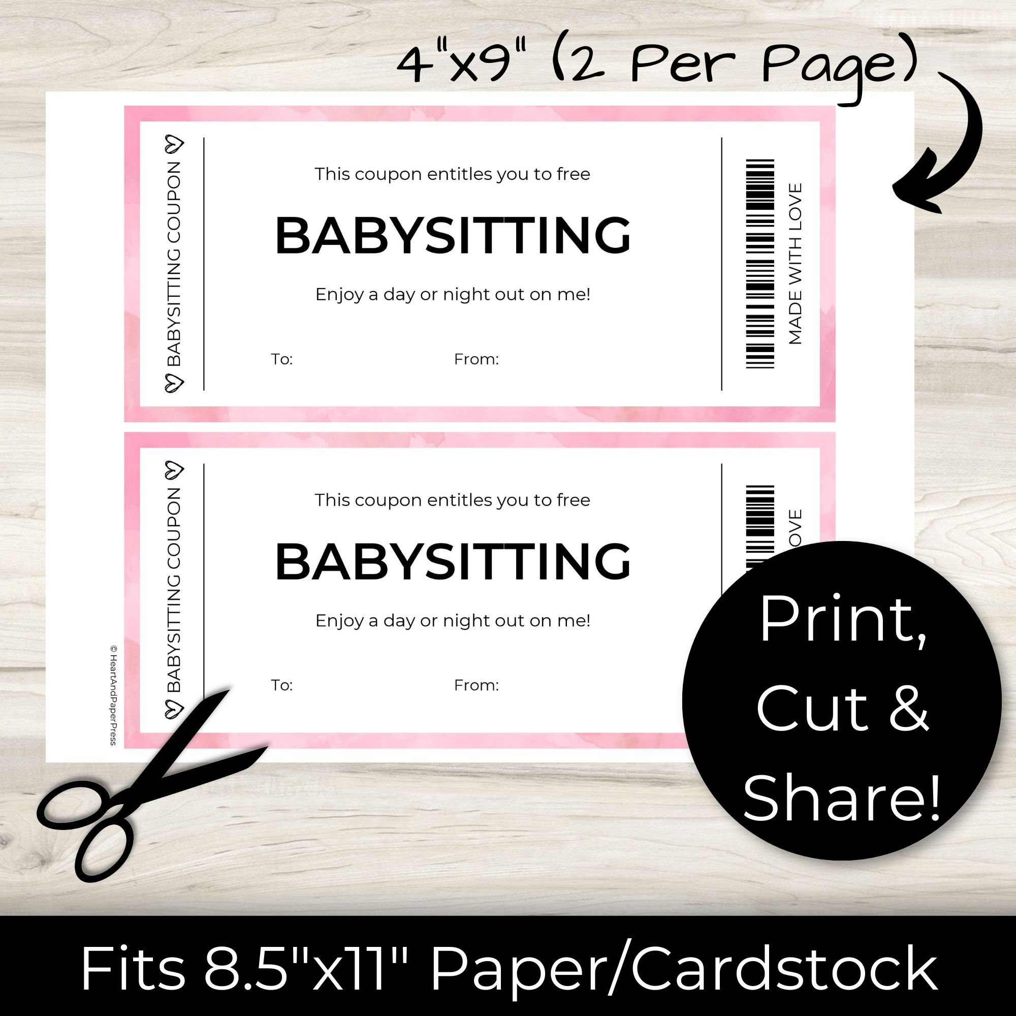 Babysitting Coupon Book for Mom, Printable Mother's Day Coupons, Mom ...