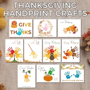 Thanksgiving Handprint Art Bundle, Fall Handprint Crafts, Daycare Keepsake
