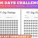 100 Days Challenge Printable Habit Tracker, Goal Tracker Coloring Page ...
