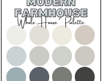 Modern Farmhouse Paint Palette, Sherwin Williams Whole House Colors (Digital Download)