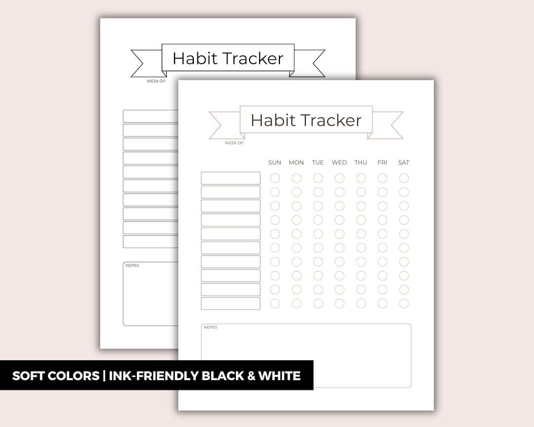 Printable Weekly Habit Tracker | Minimal Planner Insert | A4 A5 US ...