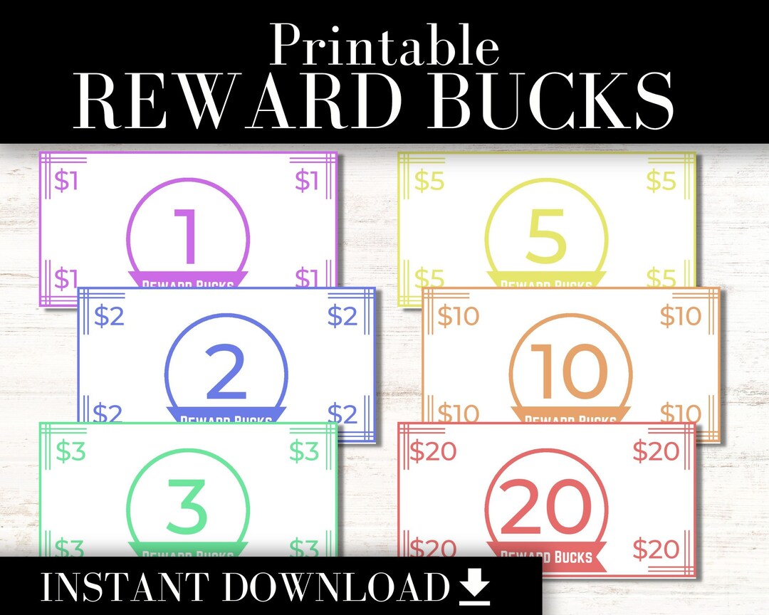 Mom Bucks Printable Play Money for Your DIY Reward System - PDF ...