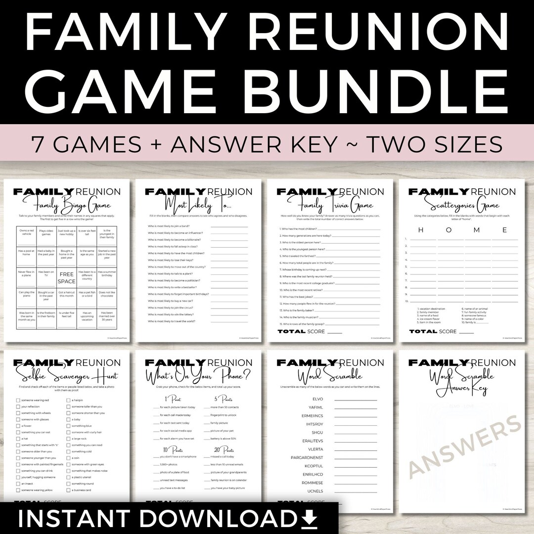 Family Reunion Games, PRINTABLE Family Reunion Bingo, Family Quiz Games, Ice Breaker Games PDF - Etsy family-reunion-games-printable-family-reunion-bingo-family-quiz-games-ice-breaker-games-pdf-etsy