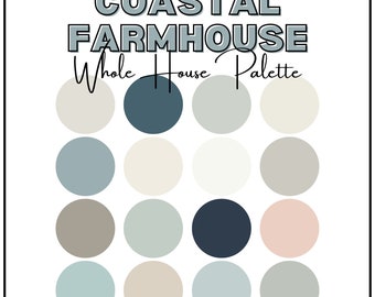Coastal Farmhouse Paint Palette, Sherwin Williams Whole House Color Scheme (Digital Download)