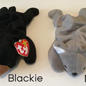 Ty Beanie Babies Choice of Wild Animals Blackie, Mel, Cheeks, Mooch, Schweetheart, Congo, Bongo, Happy, Ziggy, Derby, Freckles, Roary, Spike