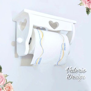 Porta rotolo cucina, organizzatore per cucina, portarotolo da parete in legno, porta rotoli shabby chic, porta tovaglioli, mensola muro