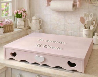 Fundas personalizadas de madera estilo shabby chic para vitrocerámica, estufa de cocina, placa de gas o placa de inducción.