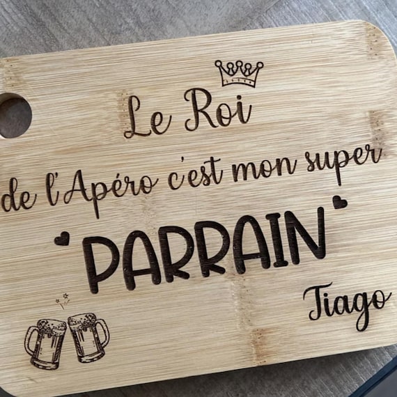 Planche à découper Rectangle - Parrain - la boutique d'Ellie
