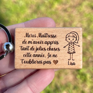 Gracias señora, un regalo para la señora, llavero de madera personalizado